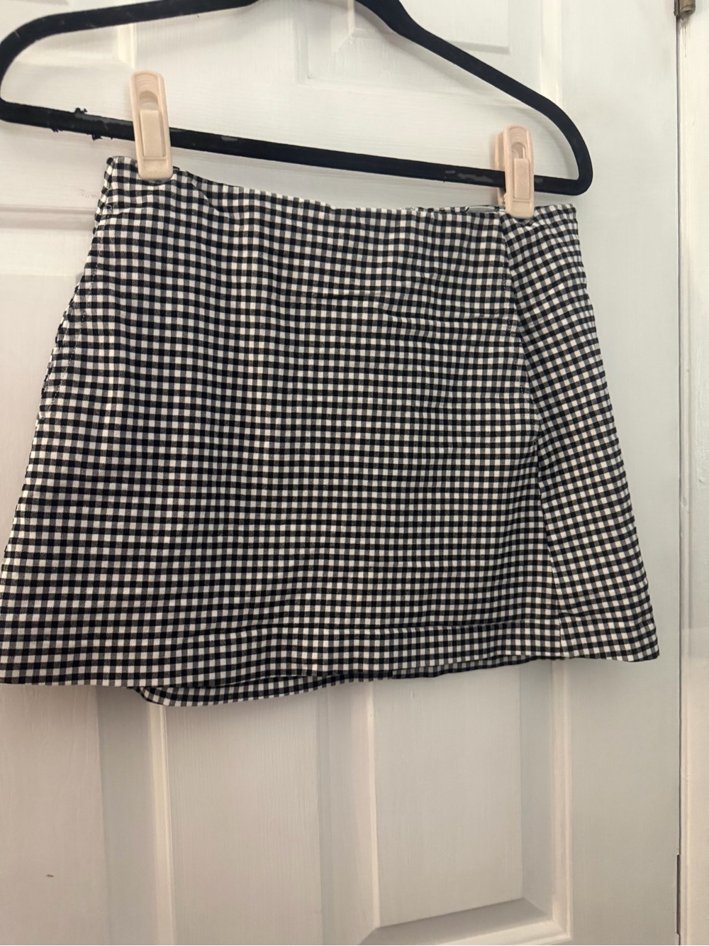 Urban Outfitters Black White Gingham Wrap Mini Skirt Petite Small